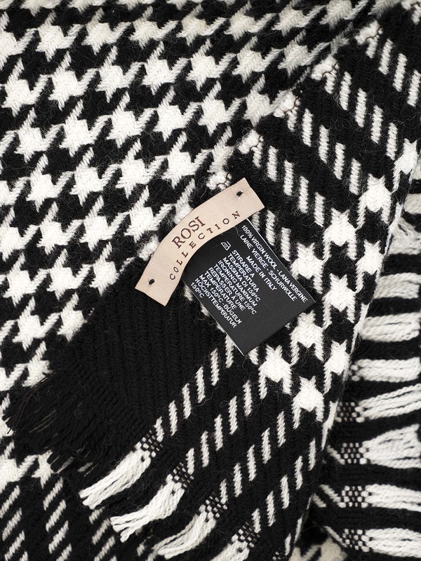 POULETTE, écharpe en laine blanche et noire