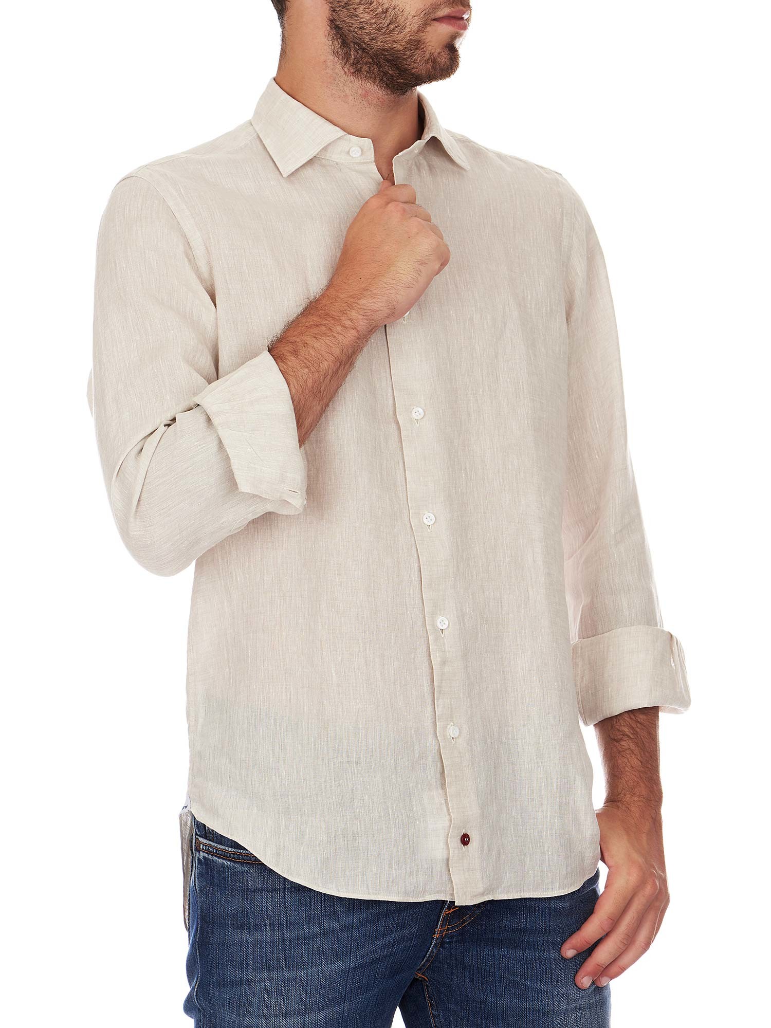 Solid color linen shirt for men - Càrrel