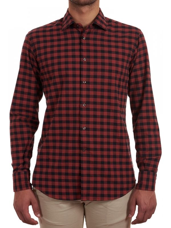 Lumberjack shirt in red checked flannel Delsiena