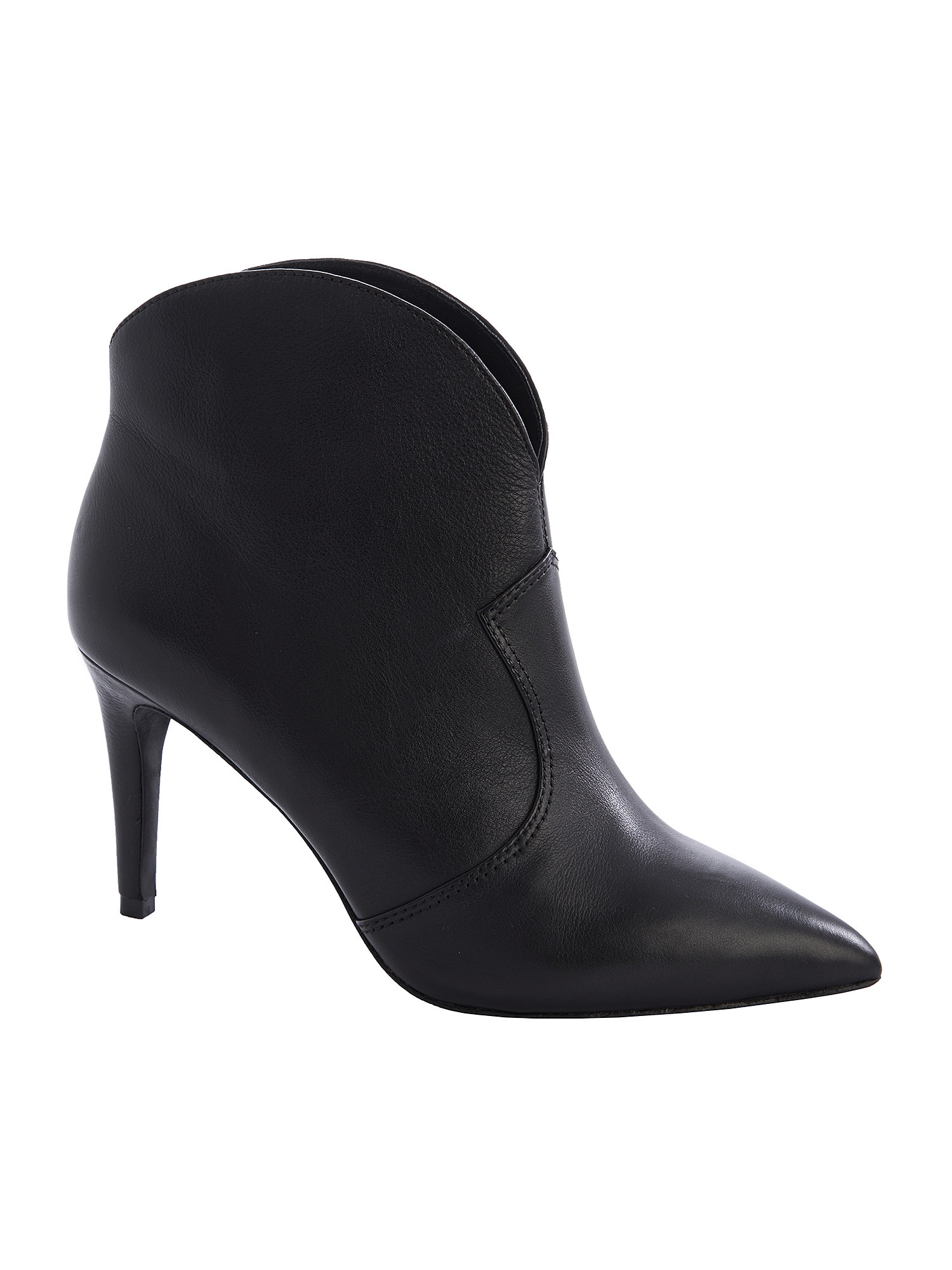 ladies black heeled ankle boots