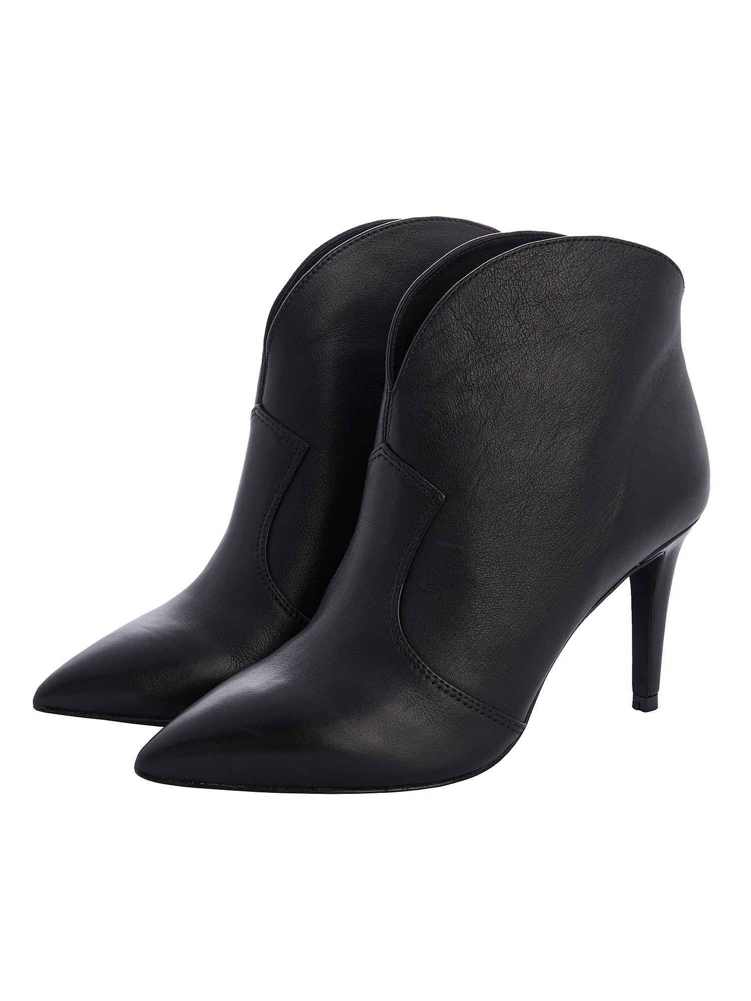 Ankle boots woman black leather stiletto heel ASH
