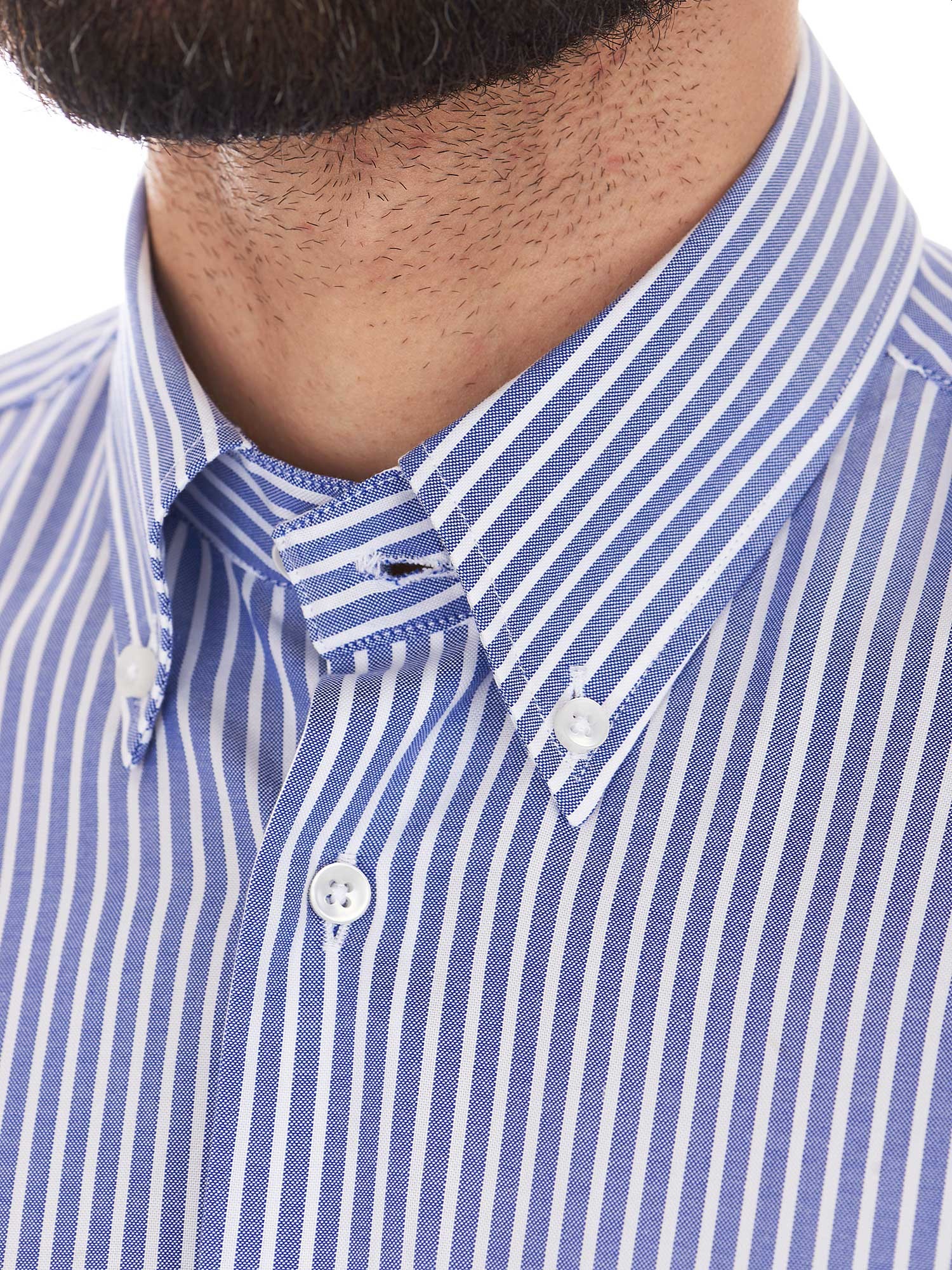 Herren Gestreiftes Hemd - Button-Down mit Kurzarm