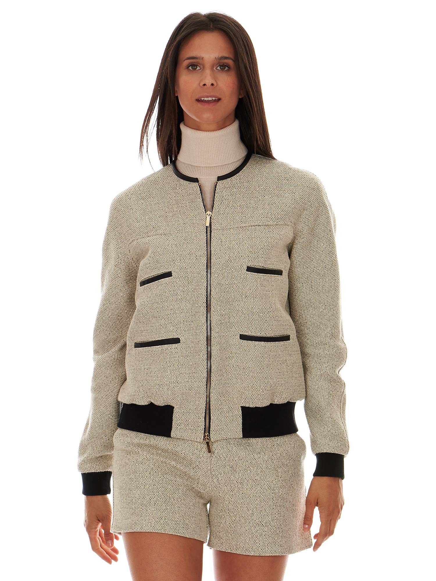 Pantalon Léger Zilli En Coton Super Fin - Beige Taille 34 - Détails Cuir - Neuf Sans étiquettes