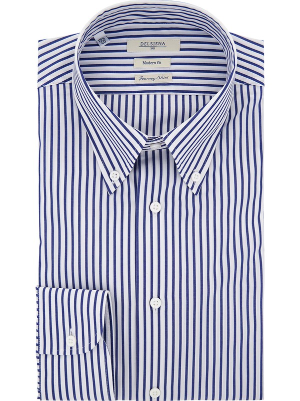 Del Siena - Blue stripe non-iron shirt