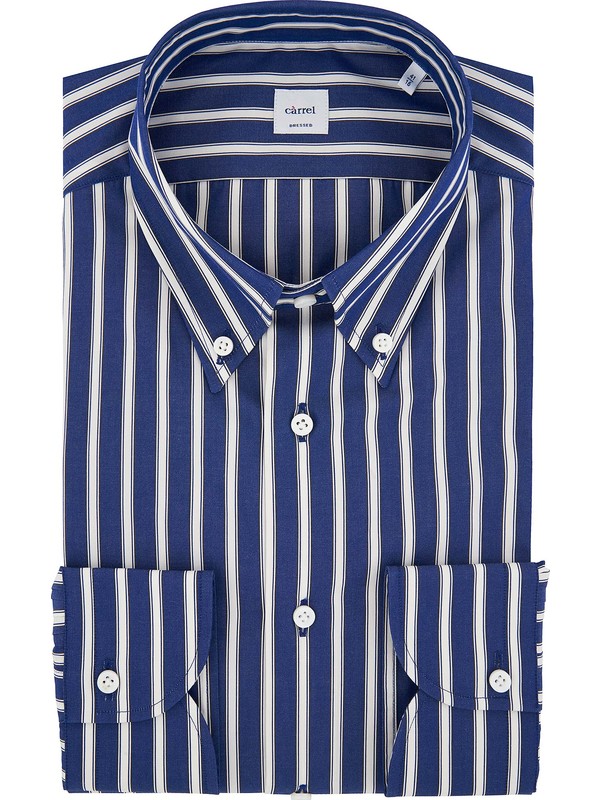 mens blue shirt with white collar