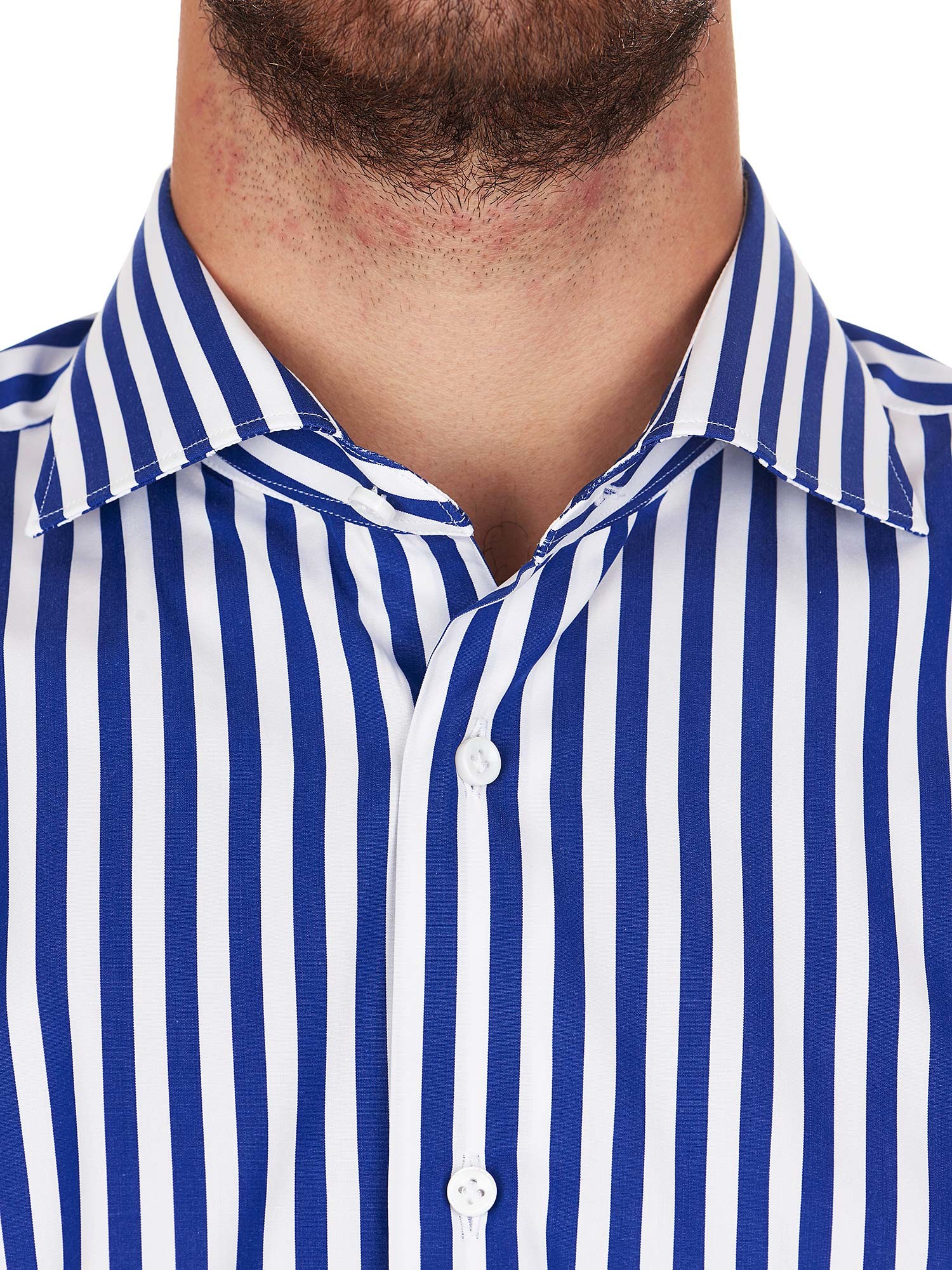 Càrrel blue and white wide striped shirt