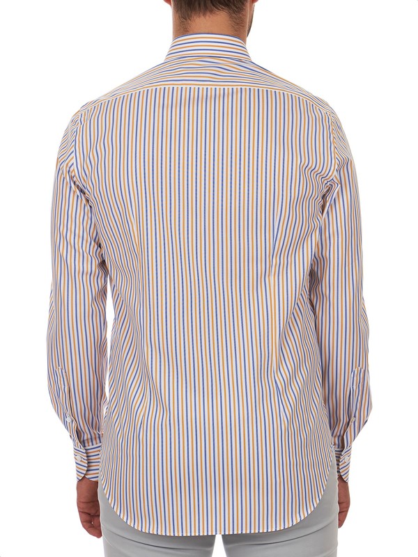 Coloured Striped Càrrel shirt in poplin 