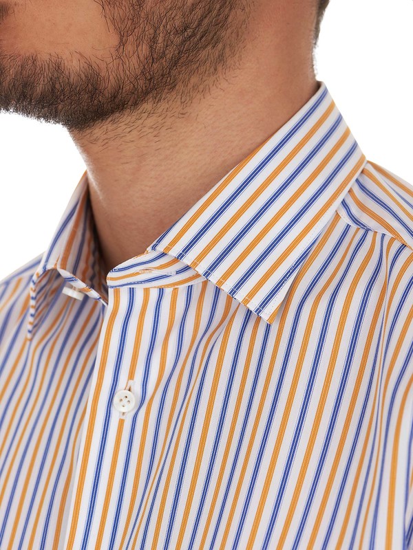 Coloured Striped Càrrel shirt in poplin 