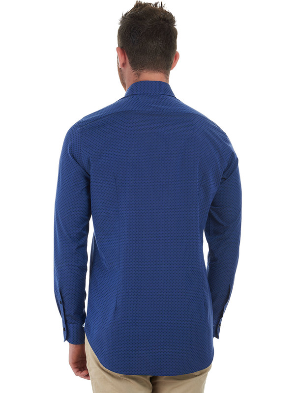 Men's blue shirt made of Jacquard fabric
