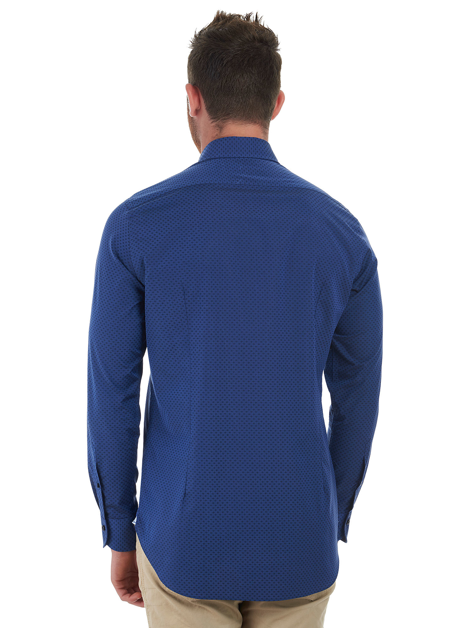 Men's blue shirt made of Jacquard fabric