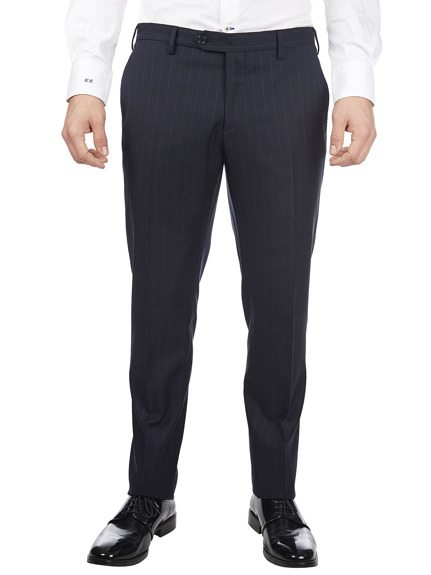 Blue Pinstripe Suit 100 Wool