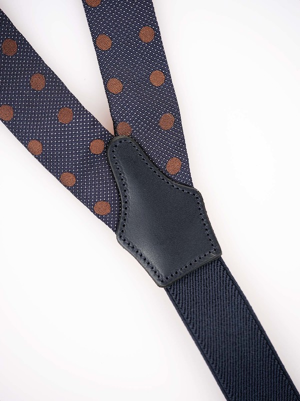 Polka dot braces for men in pure silk Rosi Collection