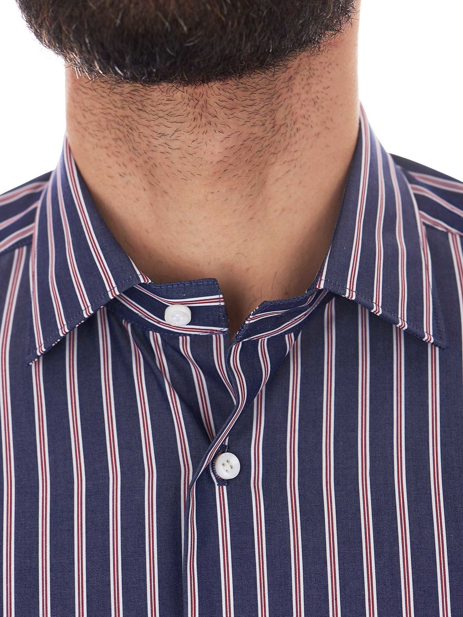 Striped straight collar shirt - Càrrel