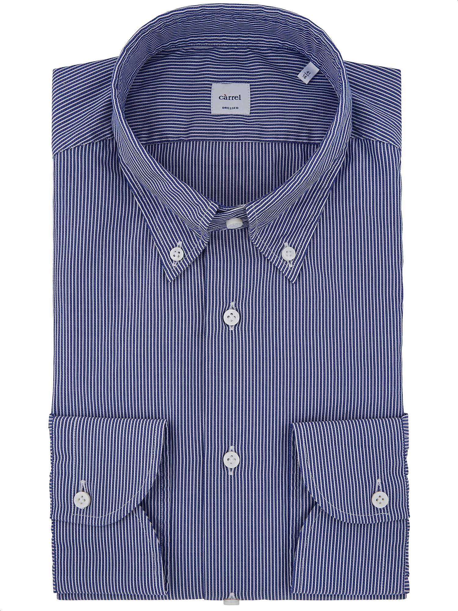 Càrrel - Blue Washed Shirt With White Stripes