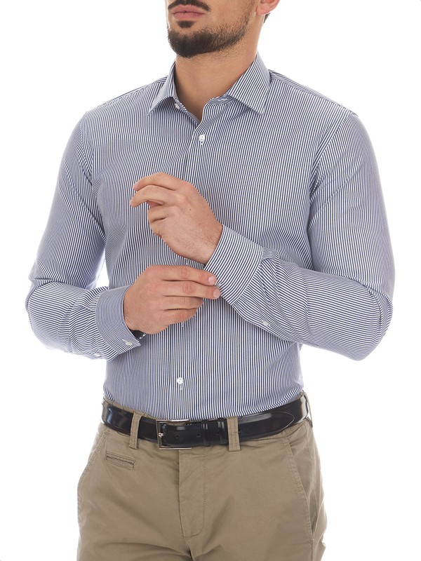 Marcus - Striped shirt white and blue 