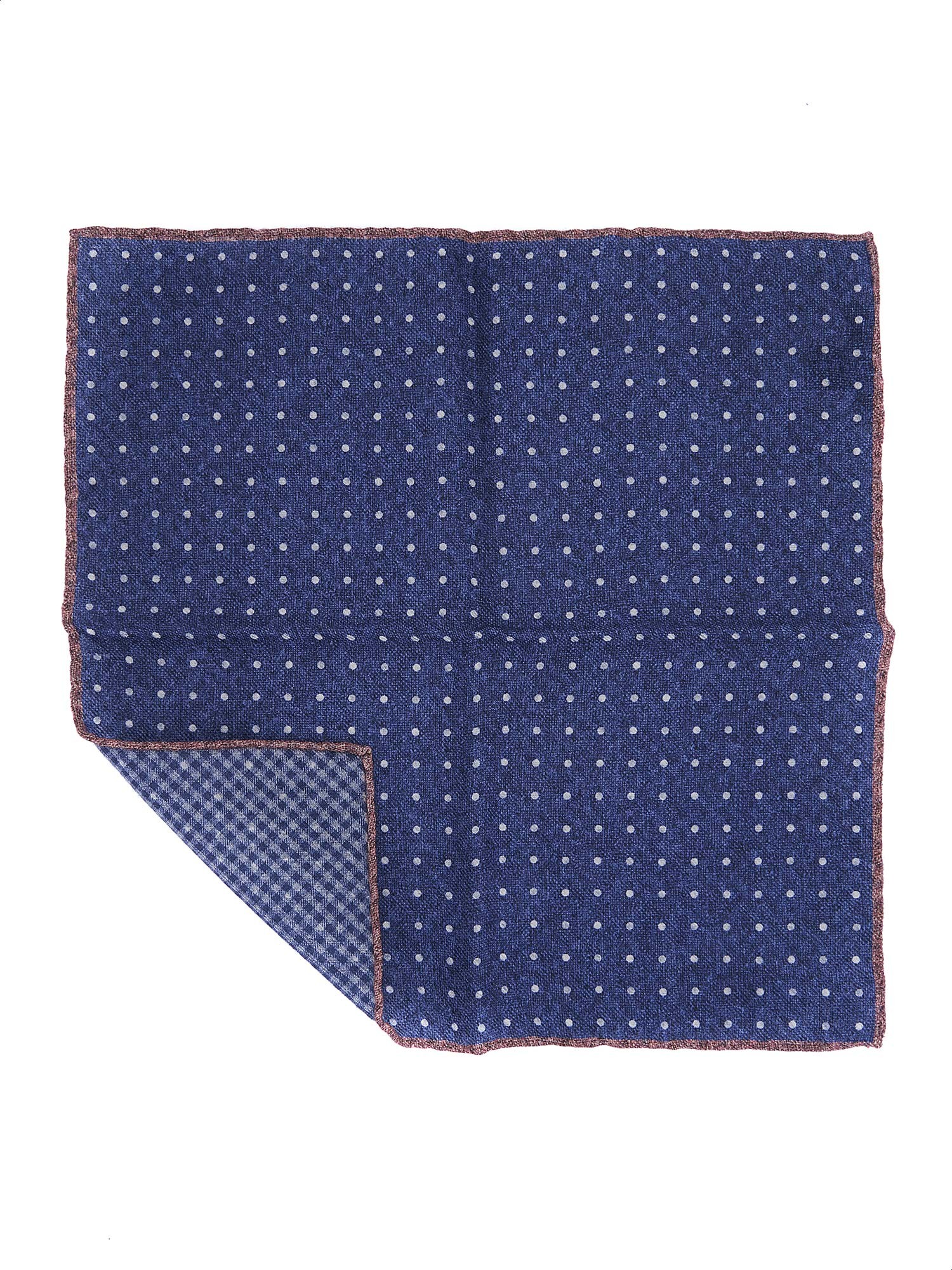 Blue pocket handkerchief with double pattern fots and squares Rosi ...
