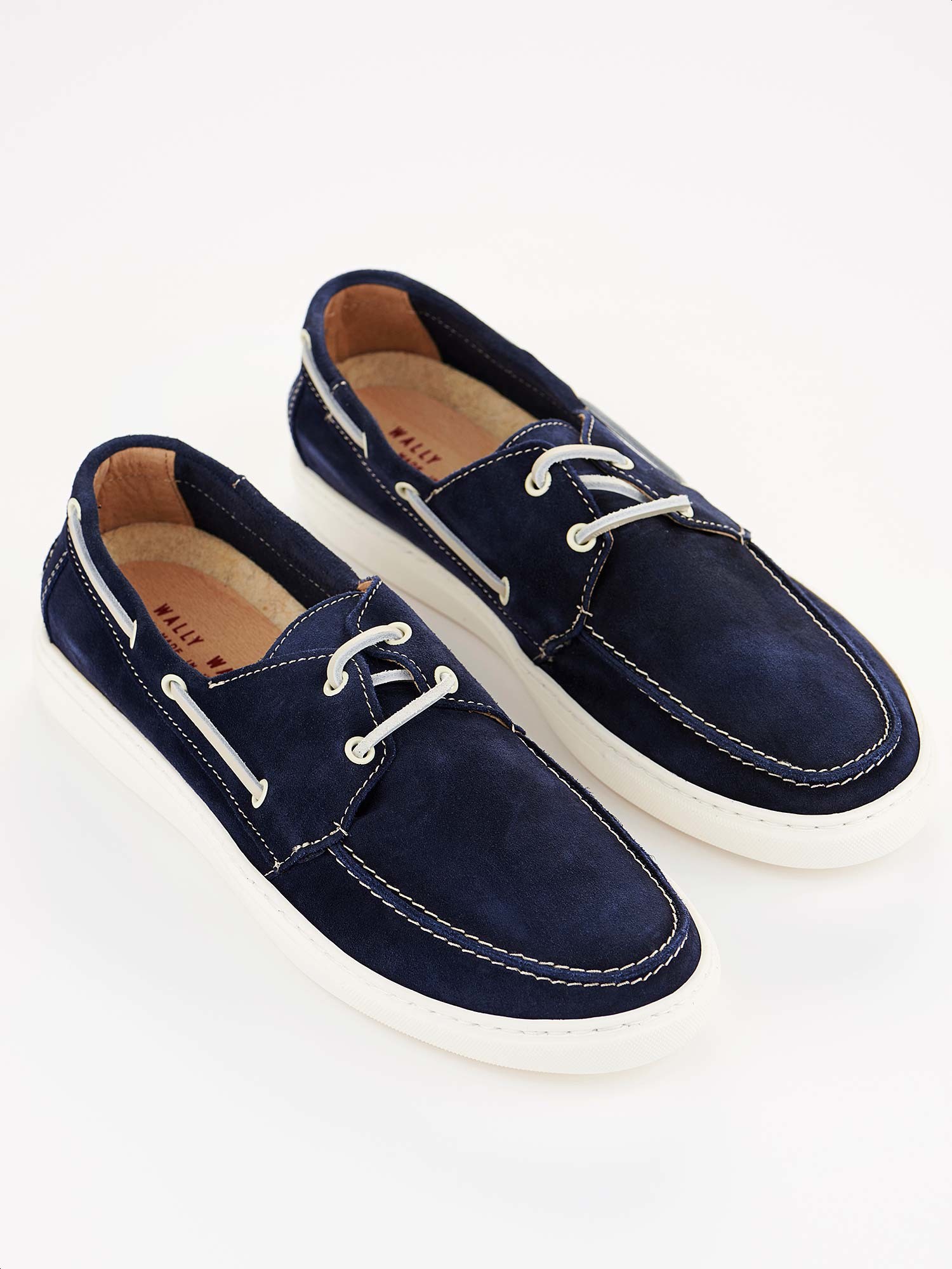 Men's blue suede boat shoe - Wally Walker