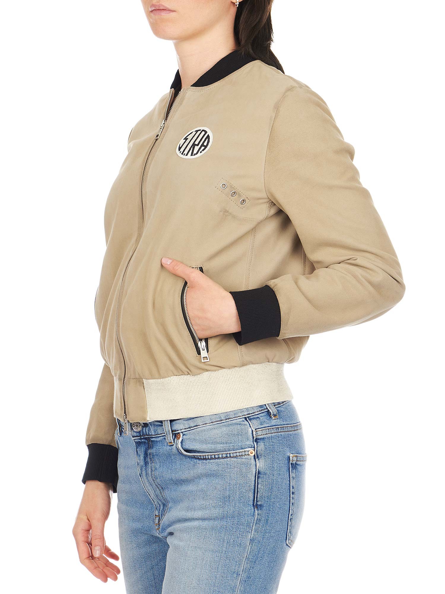 Giacca bomber in finta pelle scamosciata da donna con