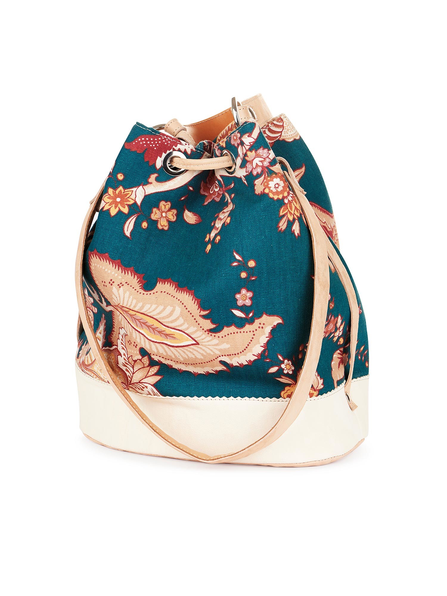 Borsa a secchiello in pelle sintetica e mesh main image 1