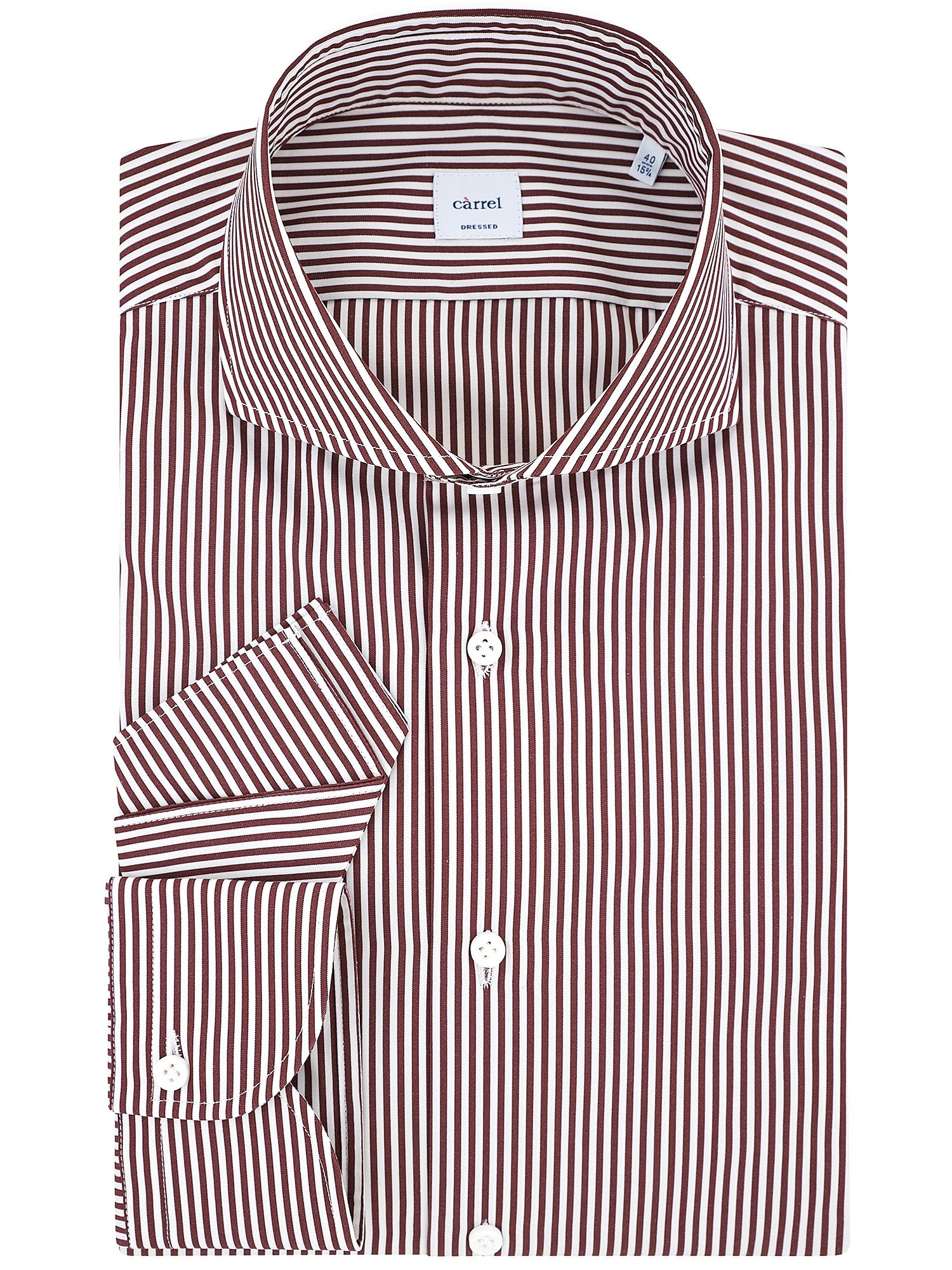Càrrel - Men's burgundy striped shirt