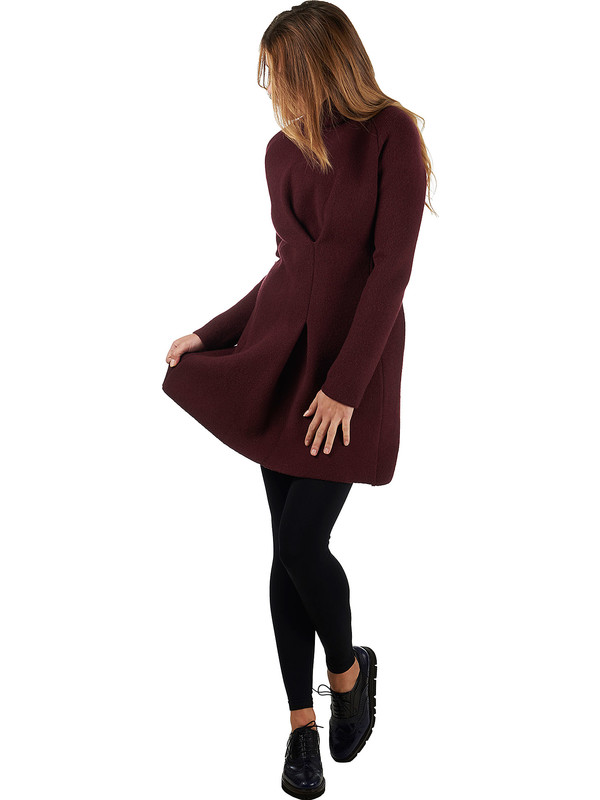 Warm and elegant burgundy dress for woman cashmere blend