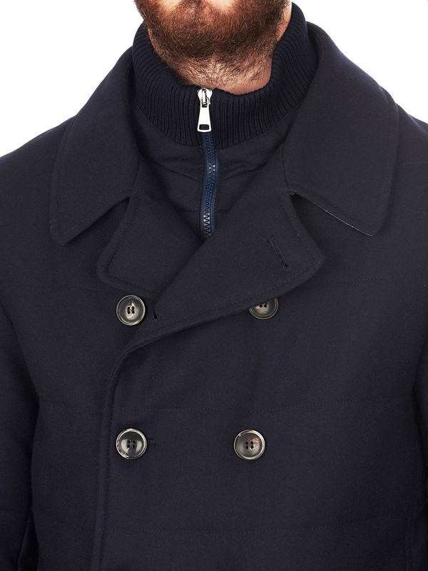 Giacca Diesel W-BANFI Taglia XXL Blu Notte, Lana Miscelata, Doppio Petto, Invernale