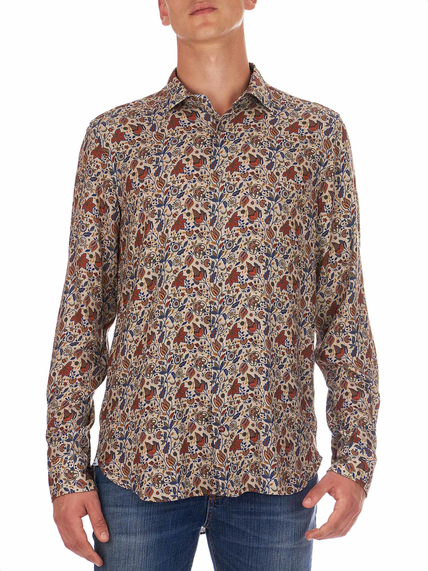Camicia da uomo stampata di viscosa Càrrel