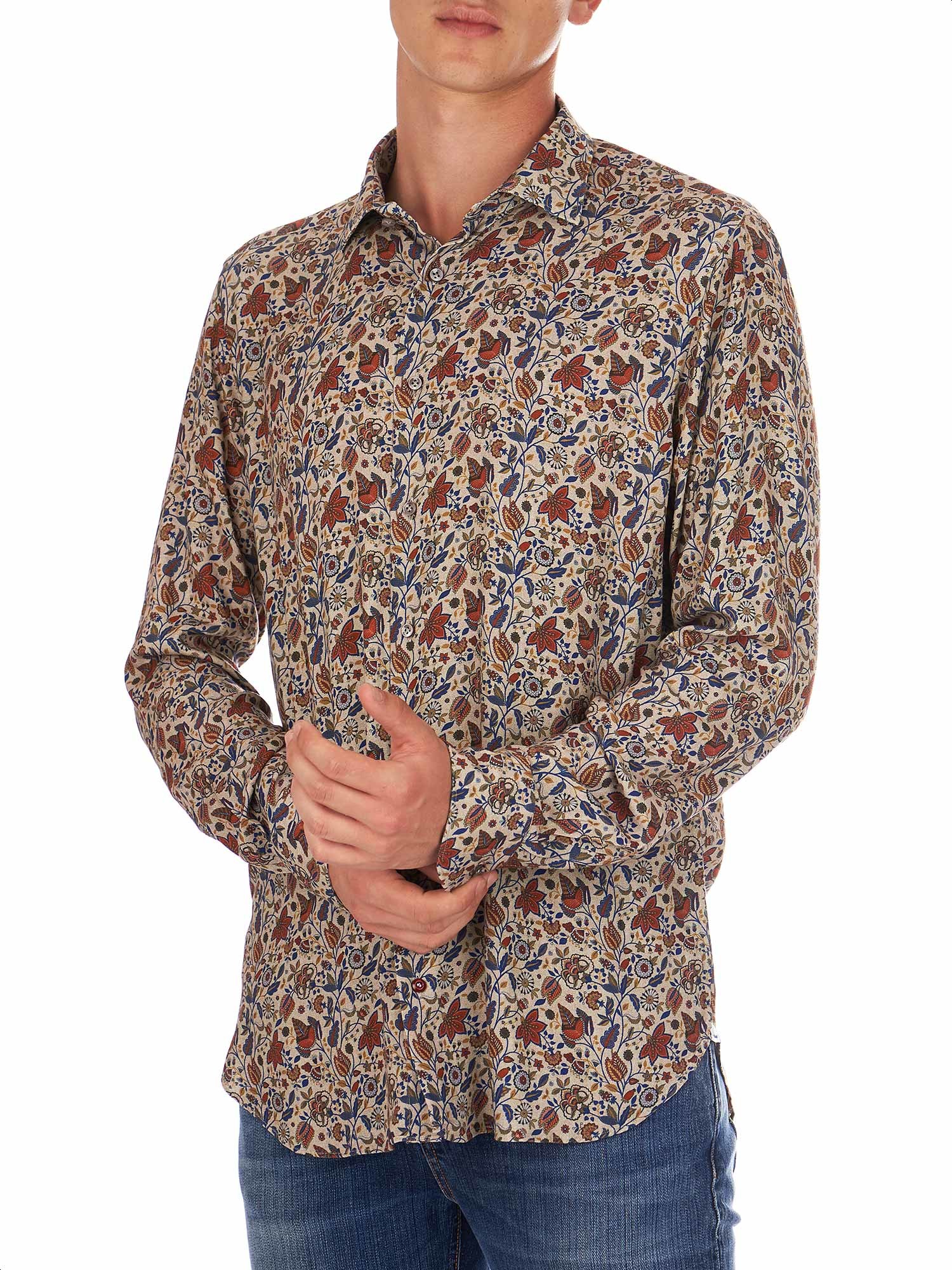 Camicia da uomo stampata di viscosa Càrrel