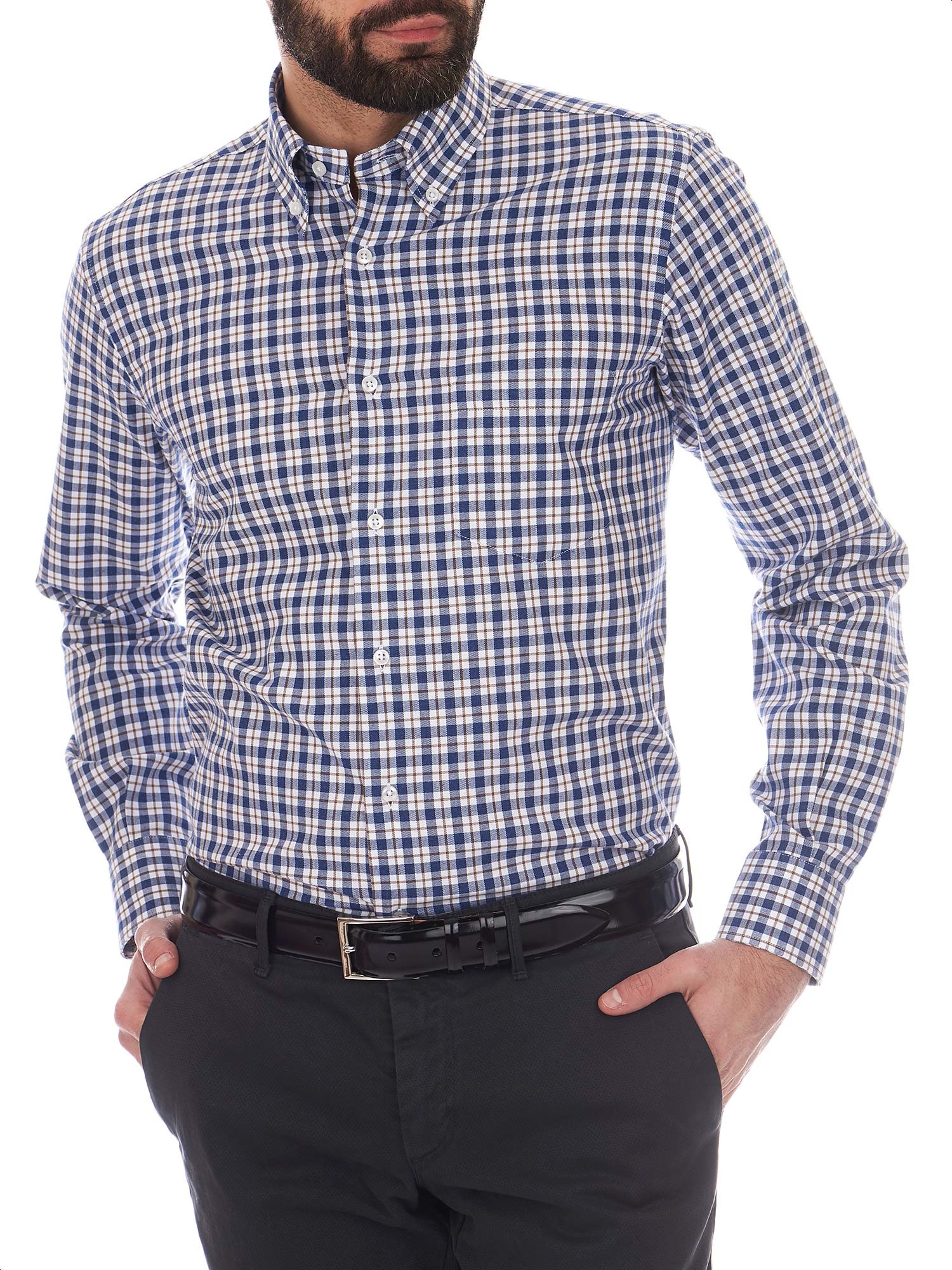 Camicia Da Uomo Dsquared² Autentica A Maniche Lunghe Multicolore Nera A