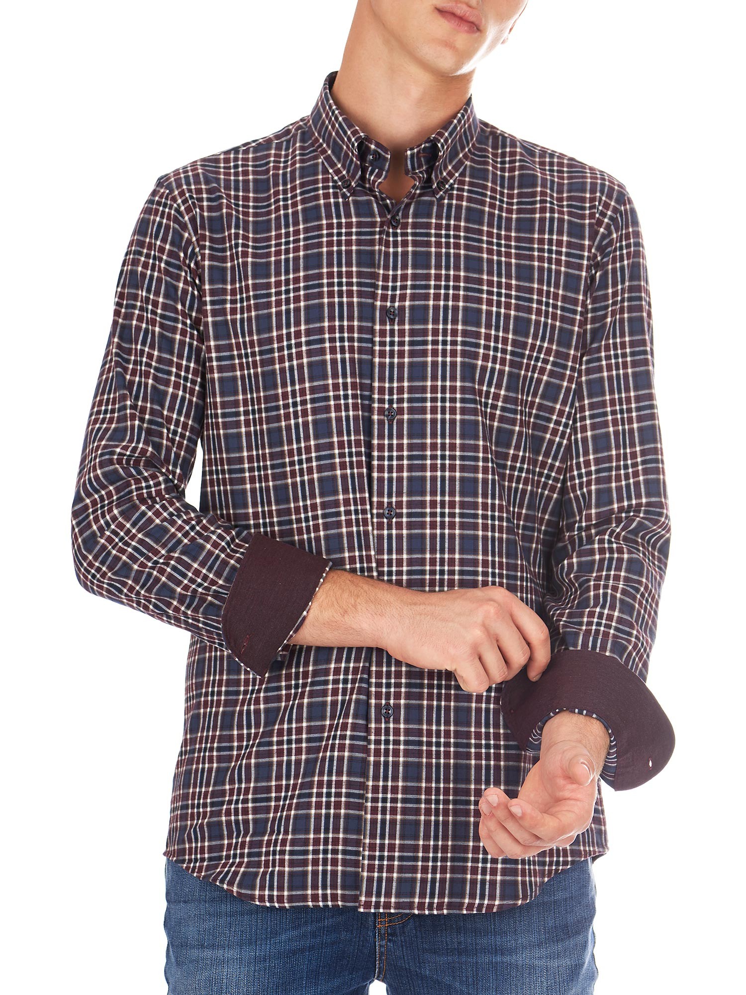 Camicia da donna a quadri in flanella