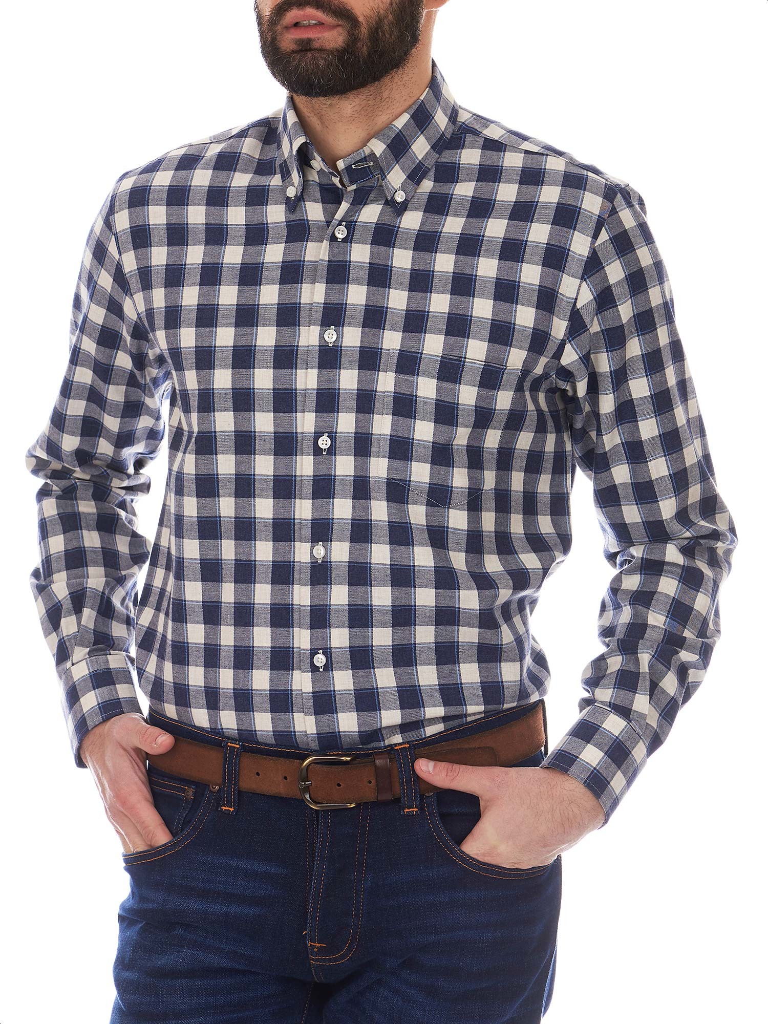 Camicia A Quadri In Flanella Per Ragazzi - Maniche Lunghe - Chiusura Con Bottoni - Casuale