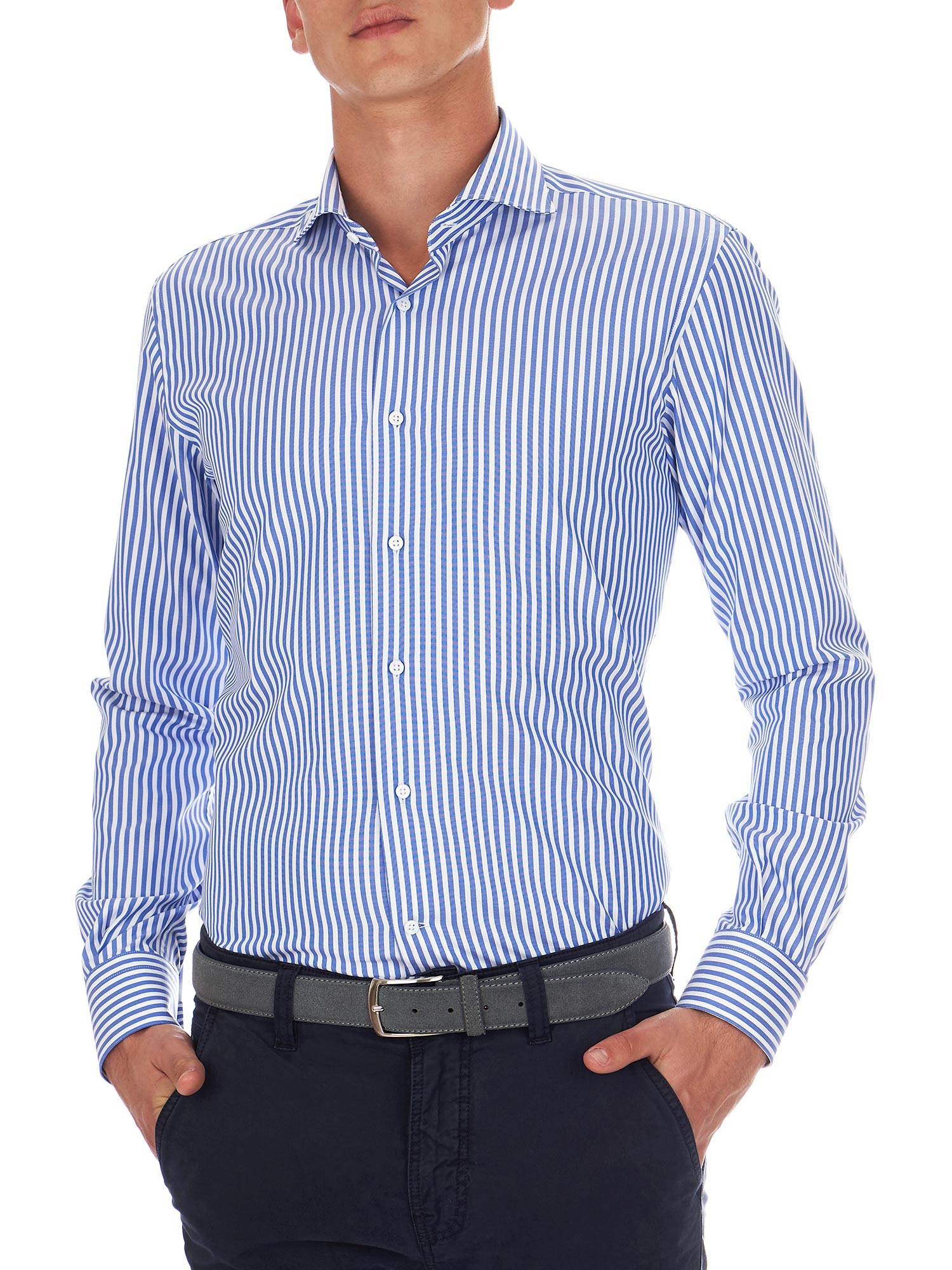 outfit camicia a righe uomo