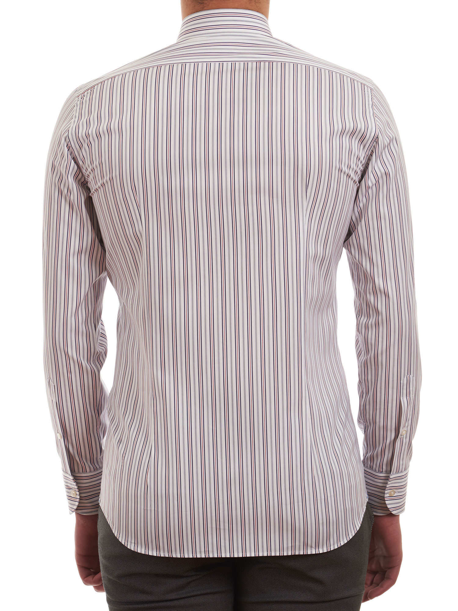 Cromoncent Camicia Uomo Casual A Quadri Flanella - Maniche Lunghe Con Bottone, Tasca Sul Petto, Colore Blu Righe, Taglia S - 2