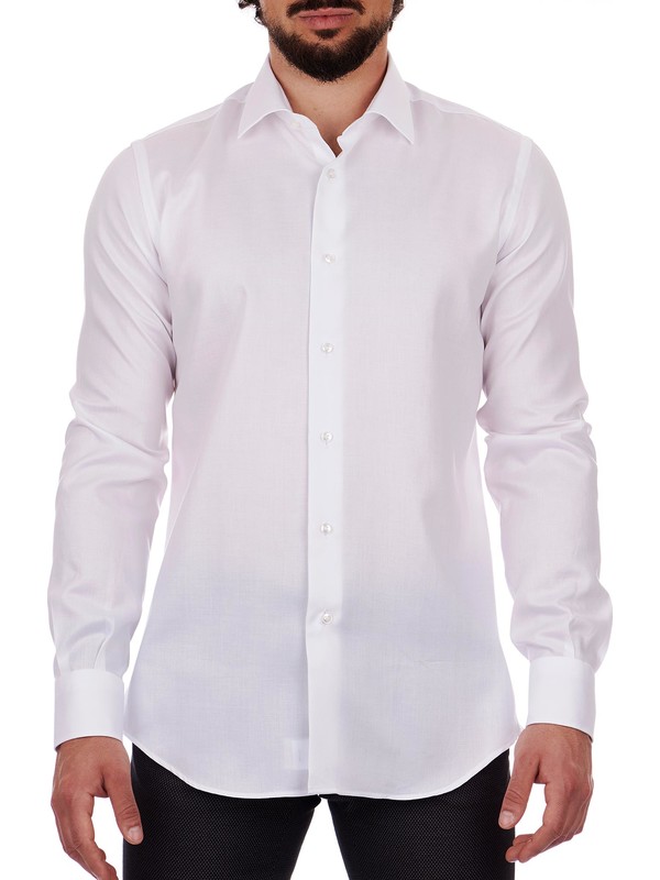 Chemise Homme XACUS Blanche 100% Coton Manches Longues - Taille M, Neuve Avec étiquettes