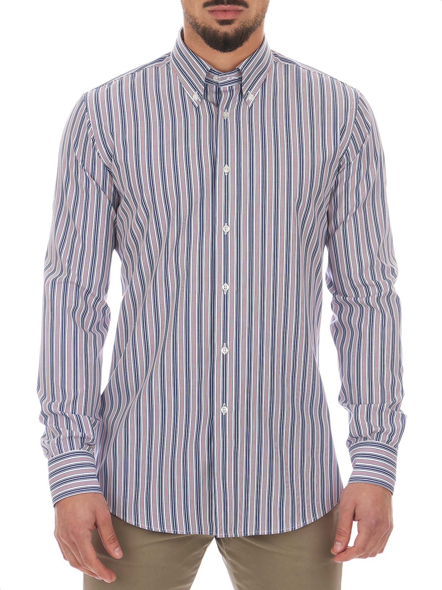 Camicia Slim fit a quadri in cotone collo Button-down
