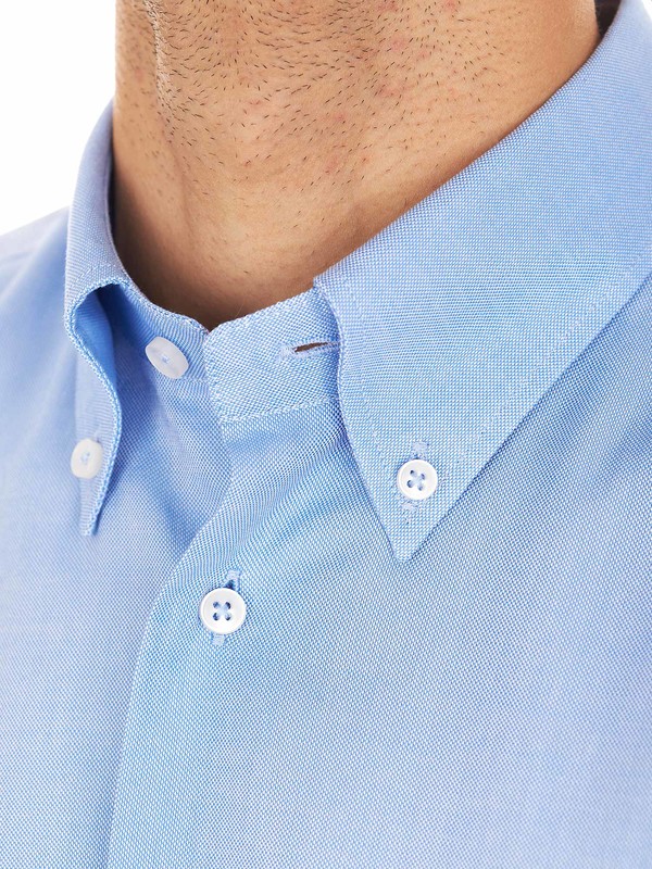 Camicia uomo Button Down Bianca Modern Fit - Eterna Cotone Twill Cover
