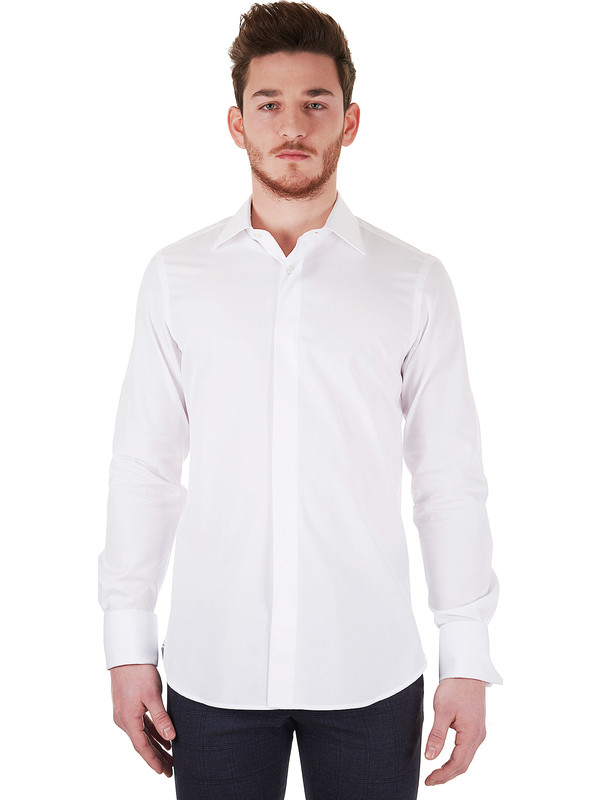 Camicia Slim-fit collo francese in puro cotone modello - Elegant – Fusaro Antonio dal 1893 Camicia Slim-fit collo francese in puro cotone modello - Elegant – Fusaro Antonio dal 1893