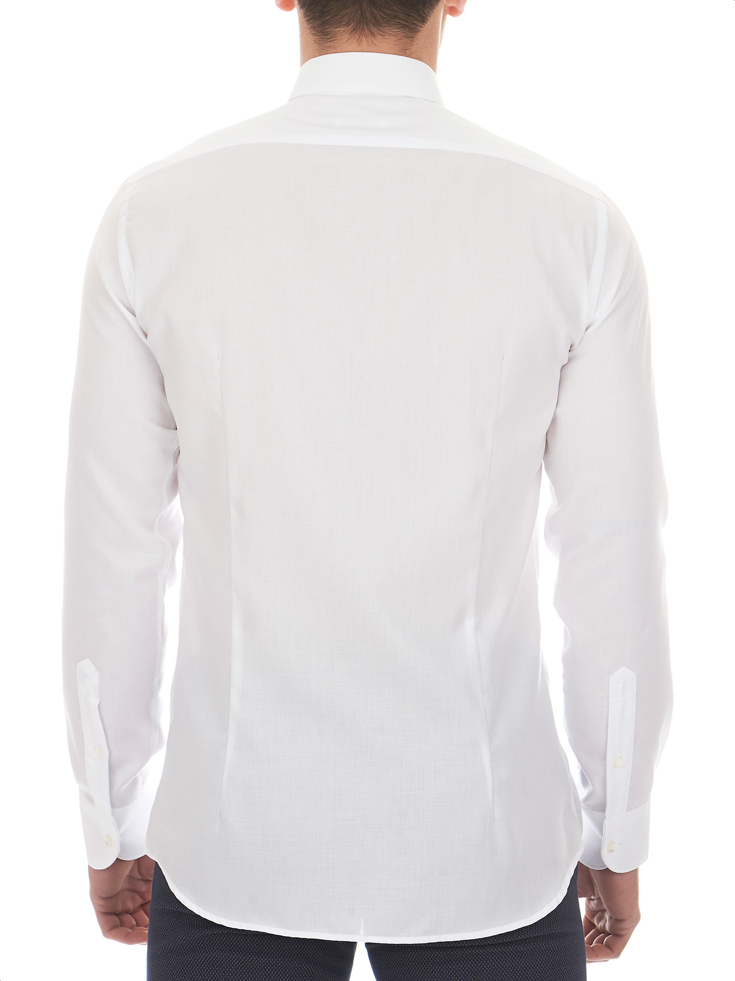 Camicia Uomo Bianca Nido D'ape Slim Fit 100% Cotone Collo Semi Francese Mileta Tessuti - Carillo Moda | Abbigliamento Uomo E Donna, Scarpe E Accessori - Foto 14