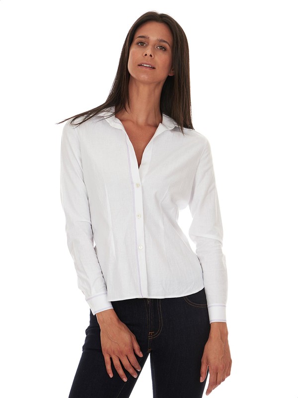 Camicia donna bianca 100% lino - Amitié