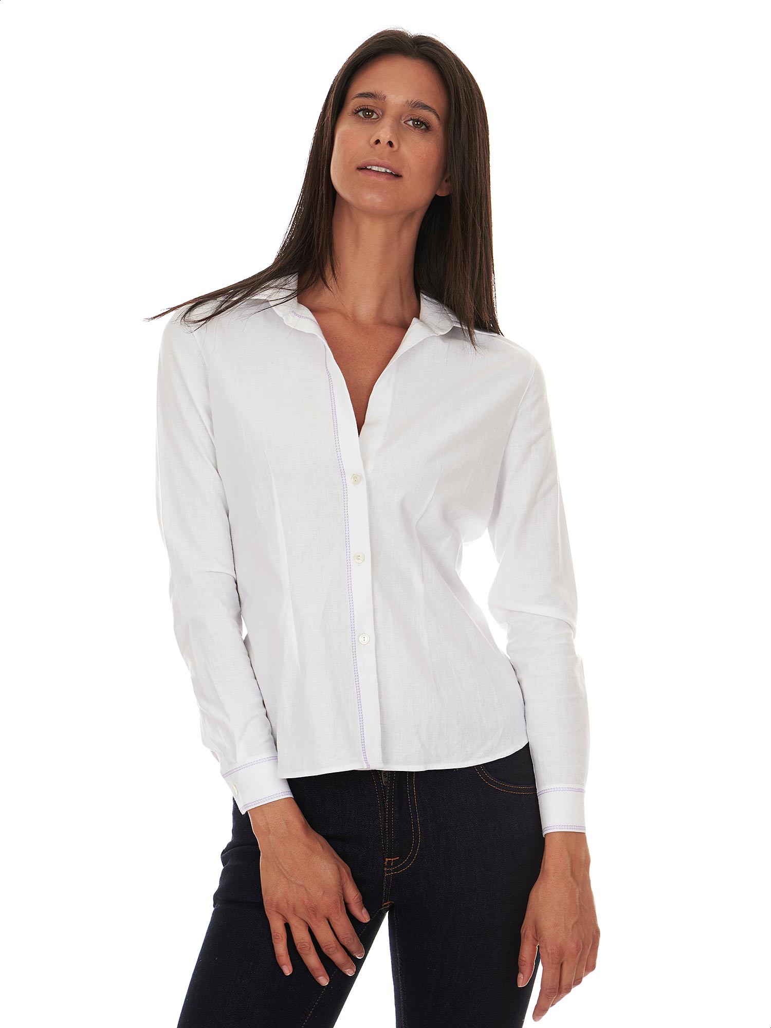 Camicia donna bianca 100 lino Amitié