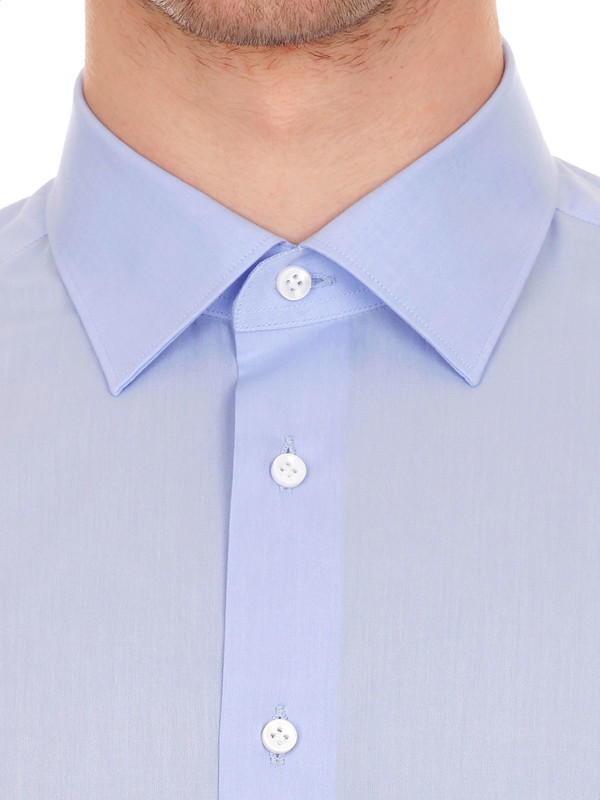 Camicia Uomo Elegante Set Con Cravatta - Tinta Unita, Manica Lunga, Cotone E Poliestere Tessuto Cotone Poliestere - Foto 10