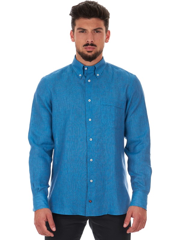 Montecarlo Camicia In Puro Lino Lilla