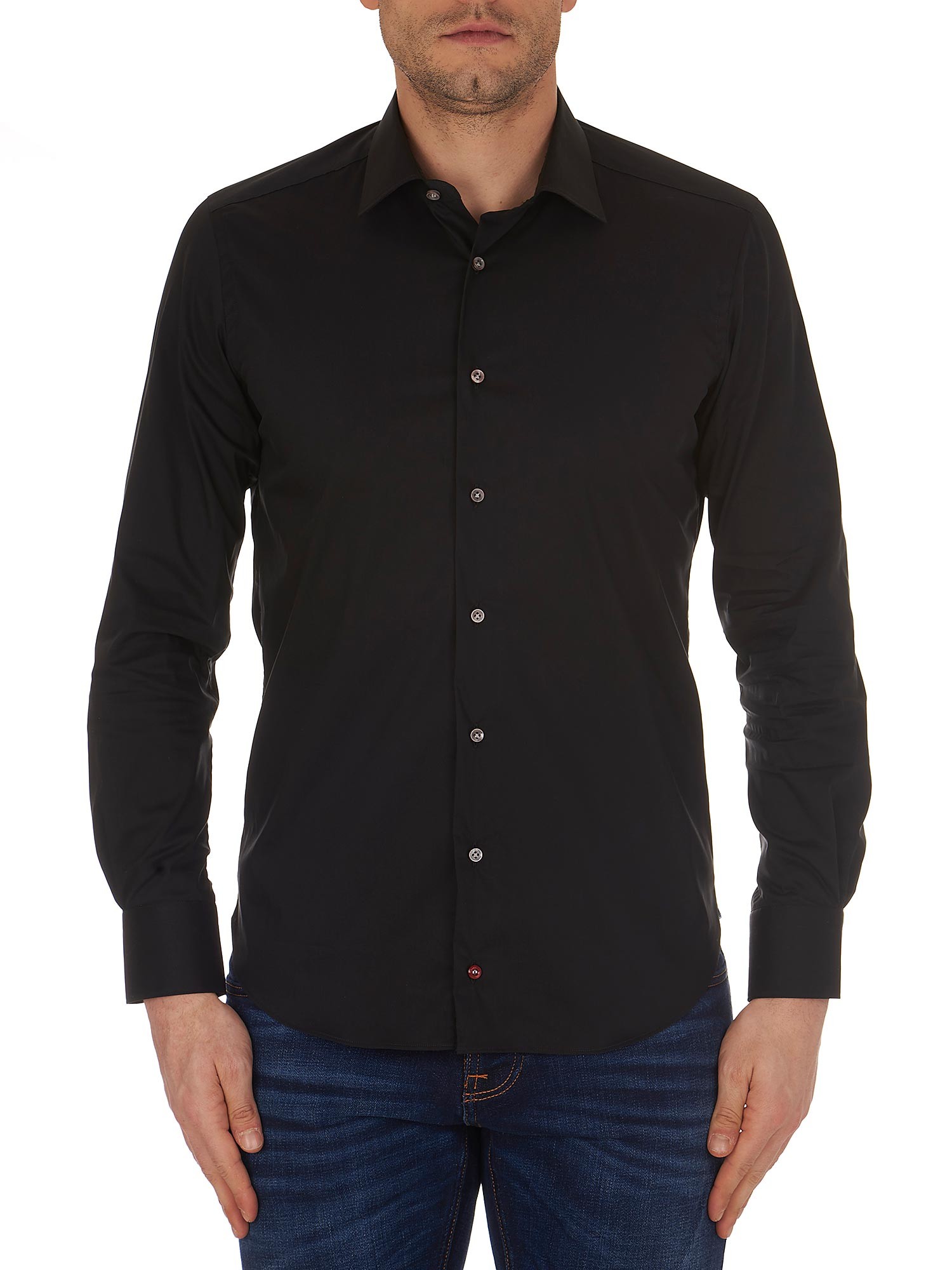 Càrrel - Camicia nera stretch e vestibilità slim