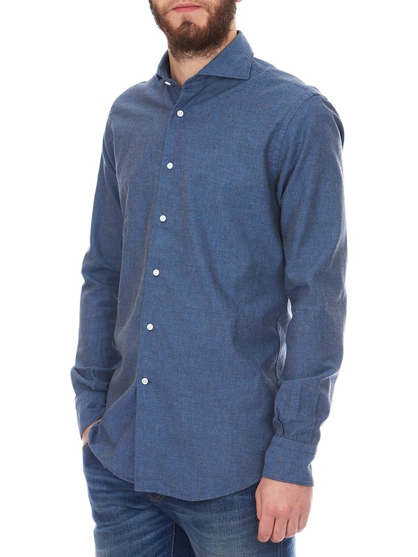 CamiciaXacus in Flanella da Uomo colore Blu Uomo Abbigliamento da Camicie da Camicie casual e con bottoni 