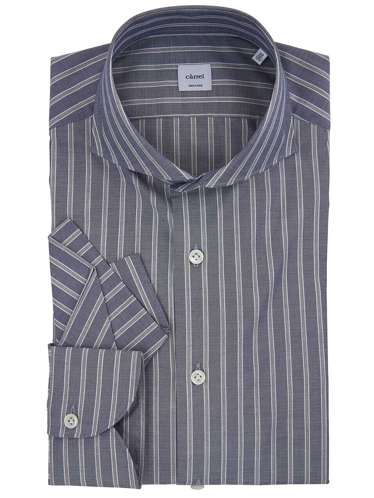 Camicia A Righe Beige Con Chino Color Sabbia - Foto 5