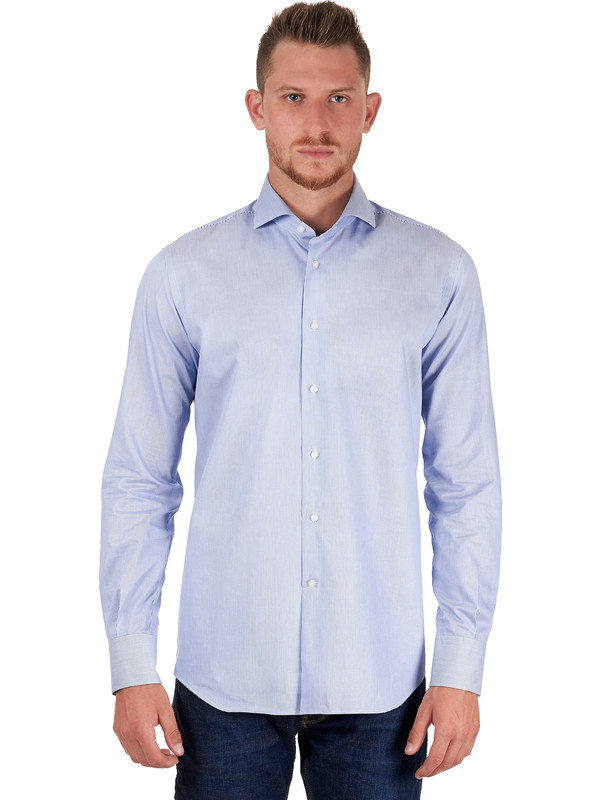 Cannetè sky blue striped shirt pure cotton Delsiena