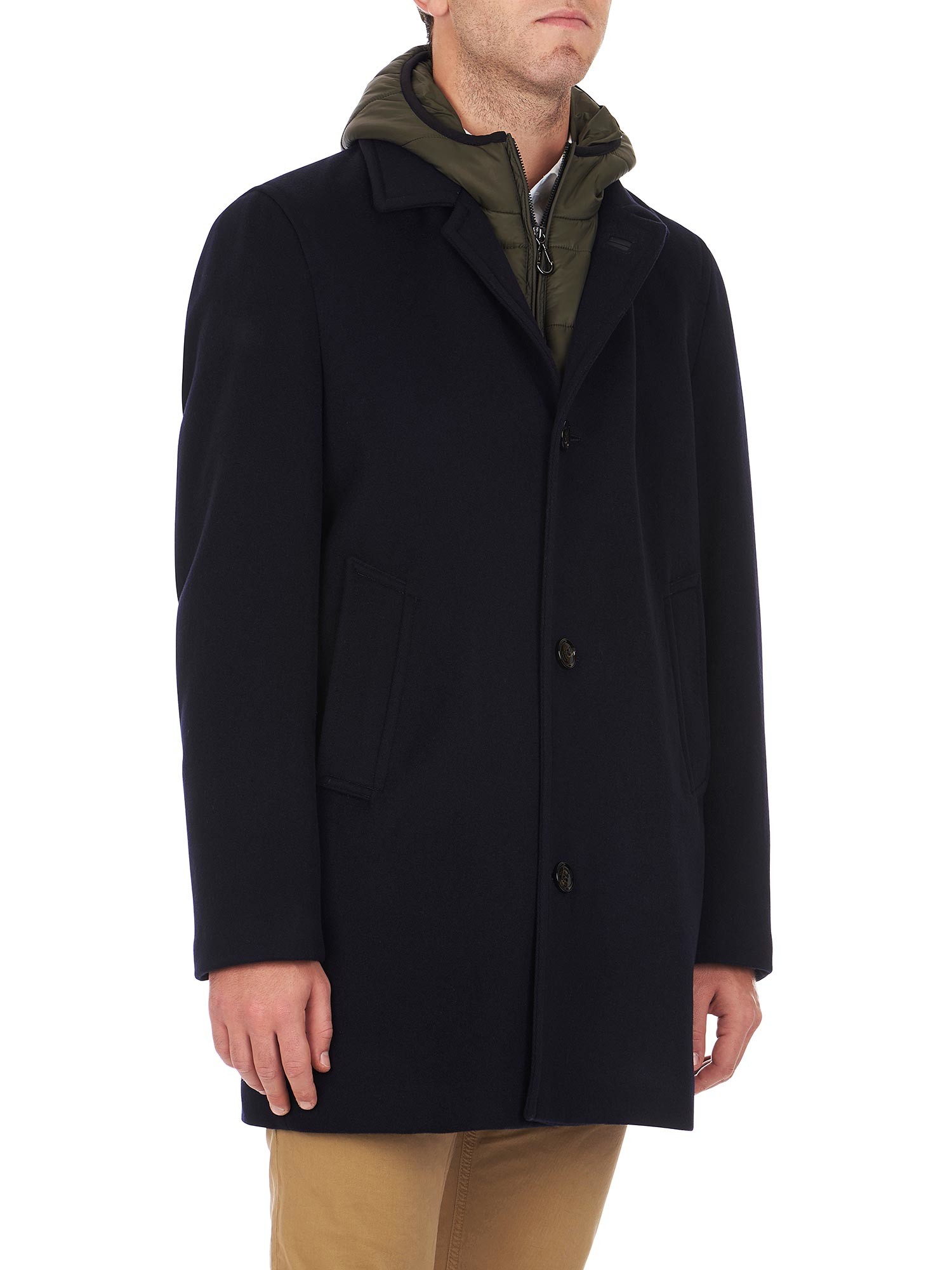 Cappotto Di Lana Uomo Slim Fit | Trench Invernale Con Cappuccio Rimovibile | Elegante E Caldo