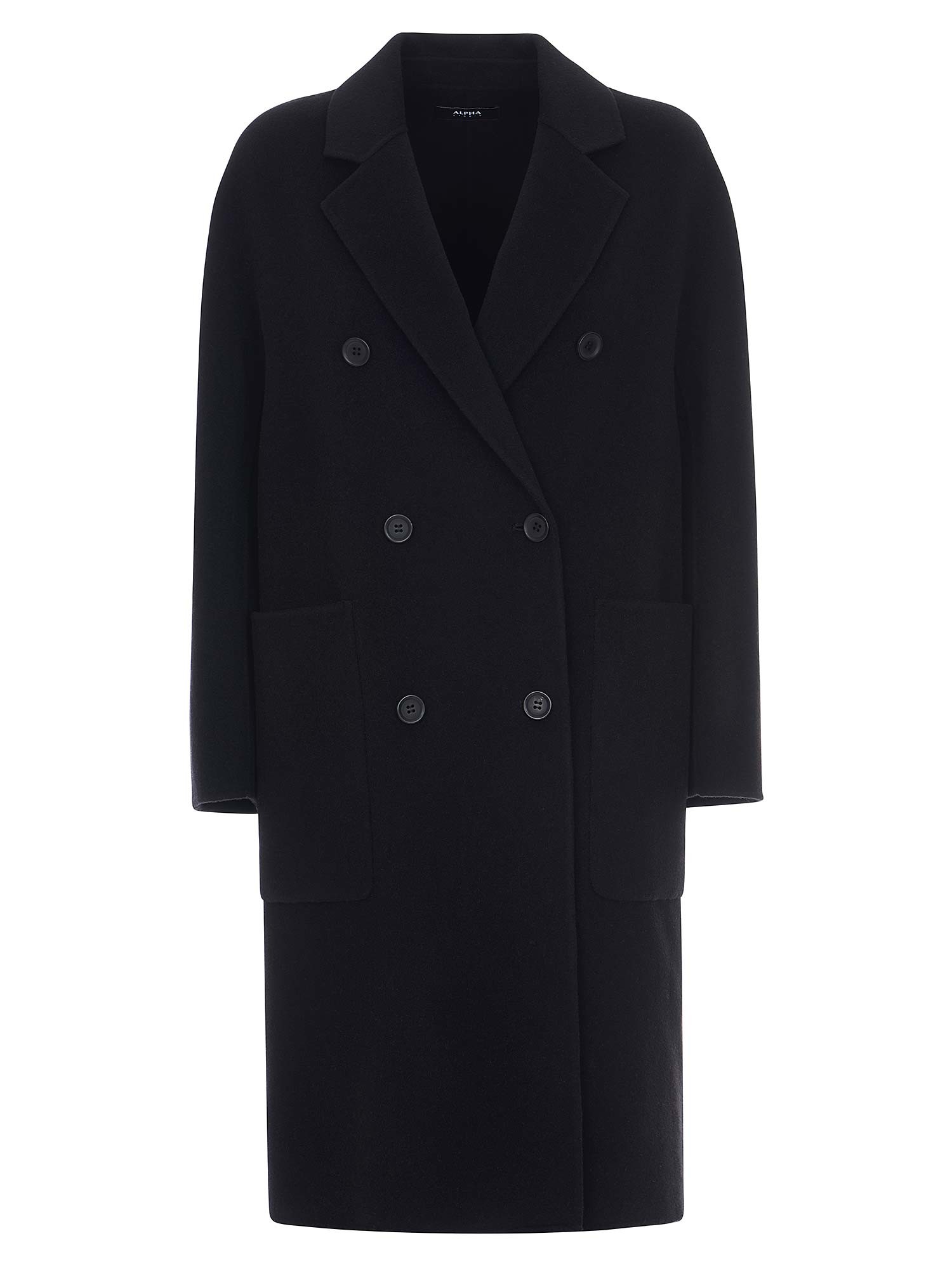 Cappotto doppiopetto in beaver , nero | Intrend
