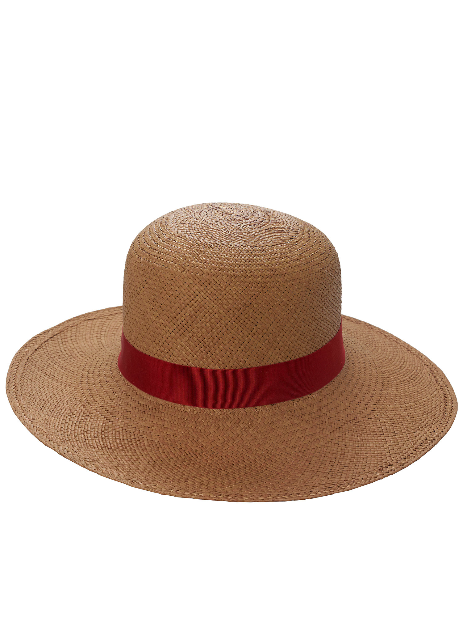 Chapeau de paille avec ruban rouge Femme Doria 1905