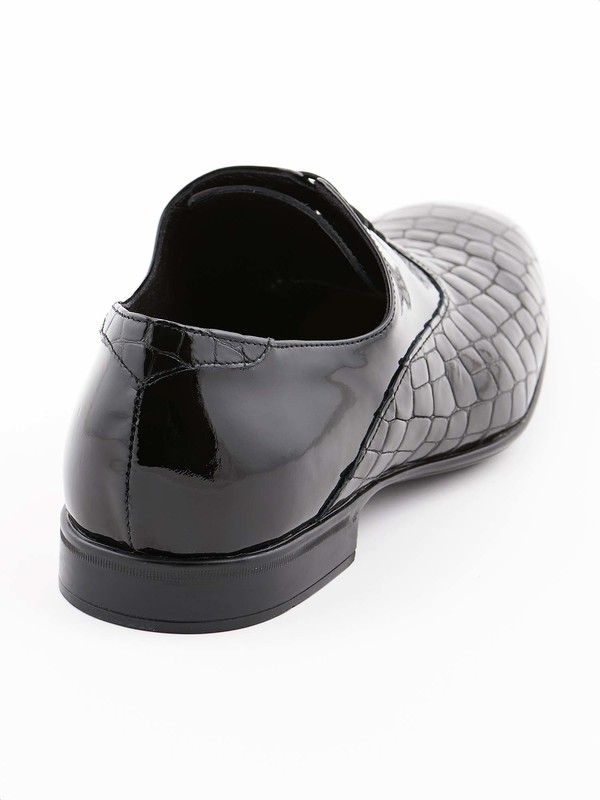 chaussure homme effet croco noir